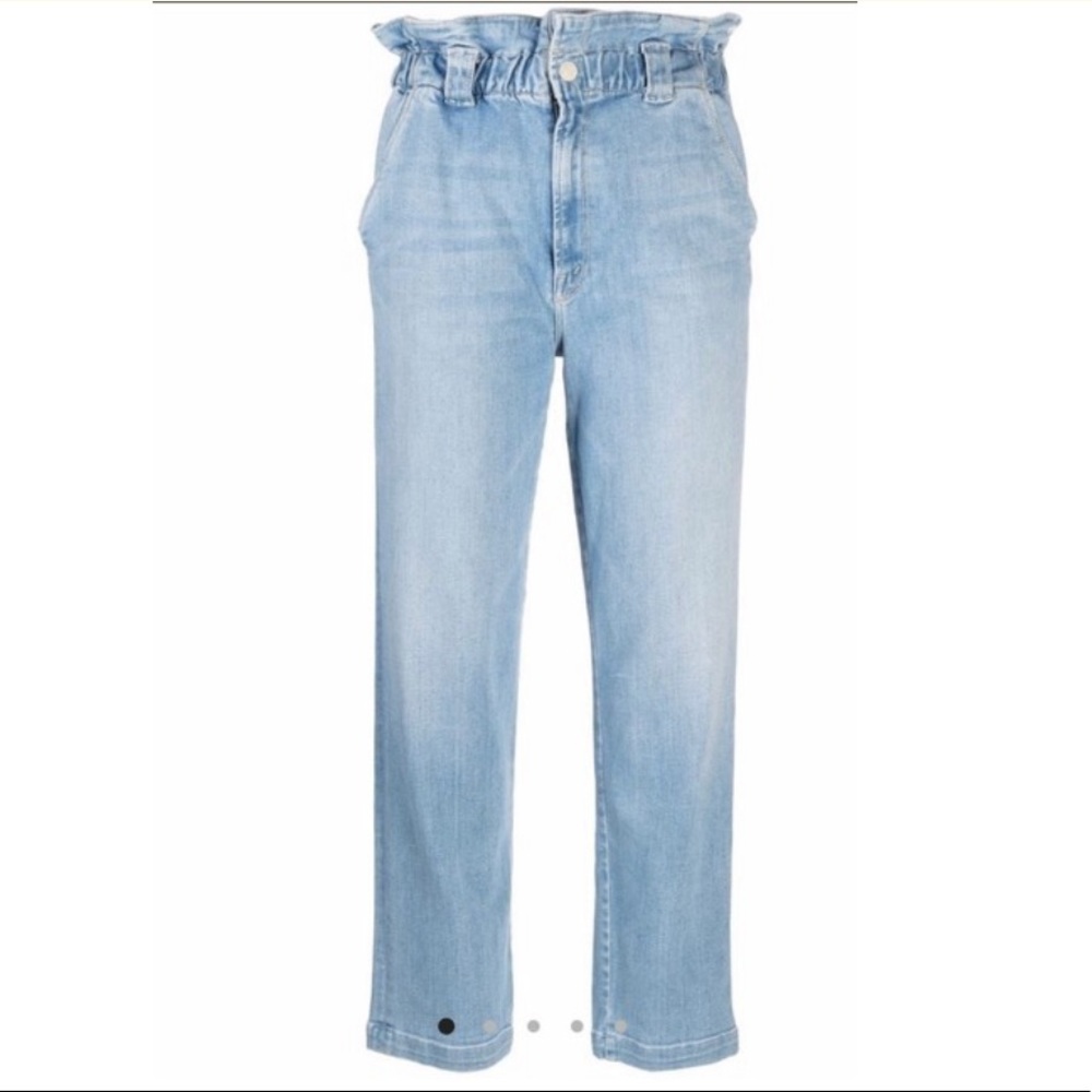 MOTHER Yoyo Ruffle Greaser ankle jeans